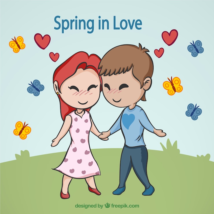 Vettore gratuito amore carino primavera