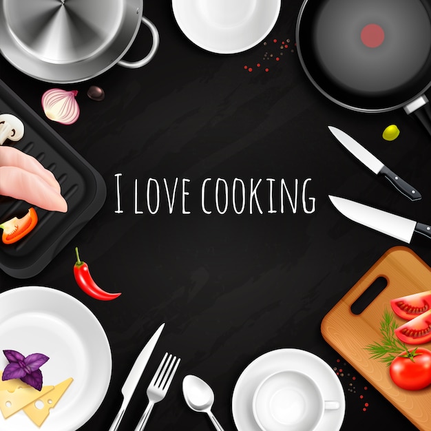 Amore cucina sfondo realistico