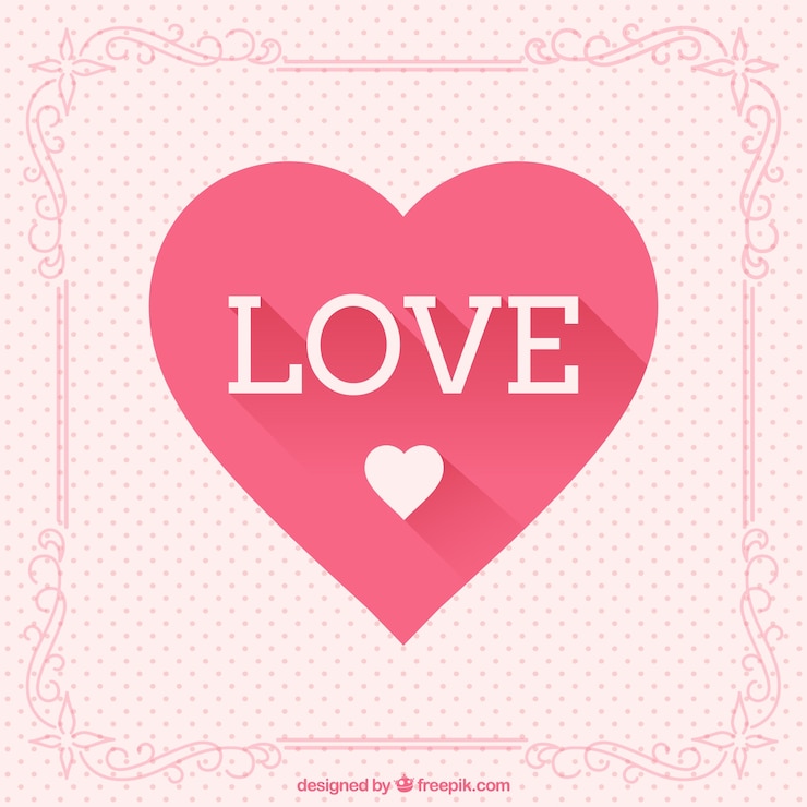 Vettore gratuito amore e auguri del cuore carta