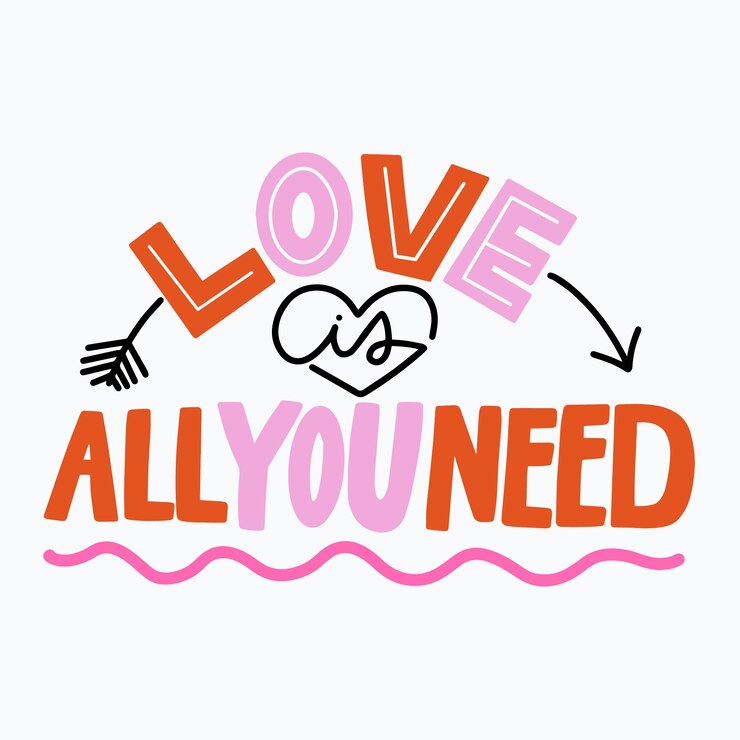Vettore gratuito amore lettering design del messaggio