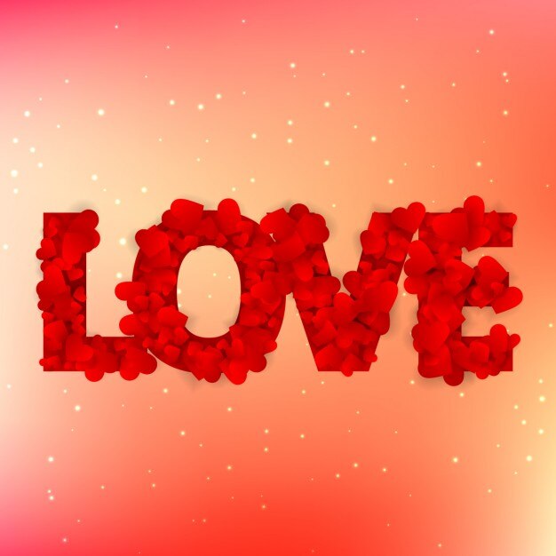 Vettore gratuito amore testo scritto con il cuore
