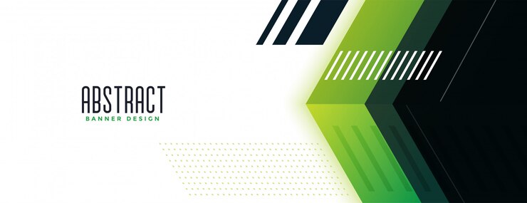 Vettore gratuito ampio banner in stile moderno verde geometrico