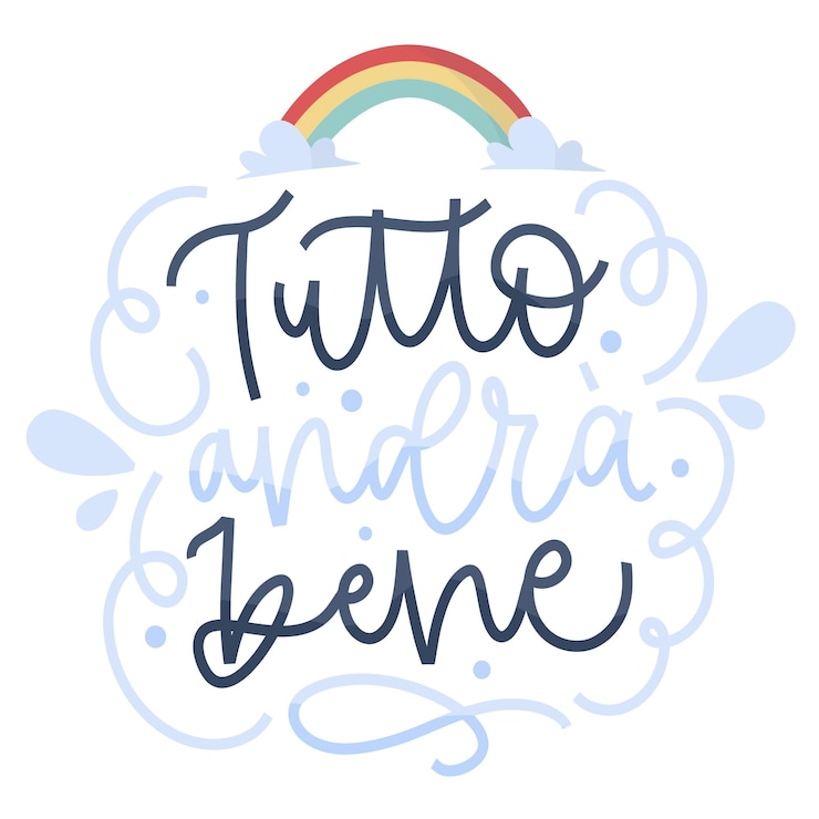 Vettore gratuito andrà tutto bene scritte