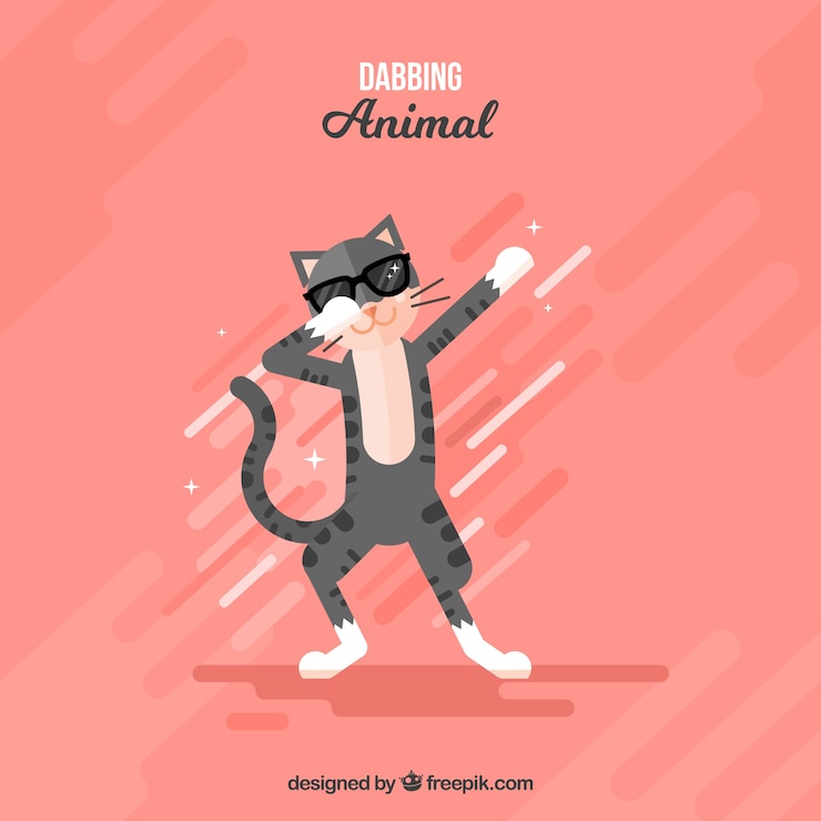 Vettore gratuito animale carino facendo tamponando