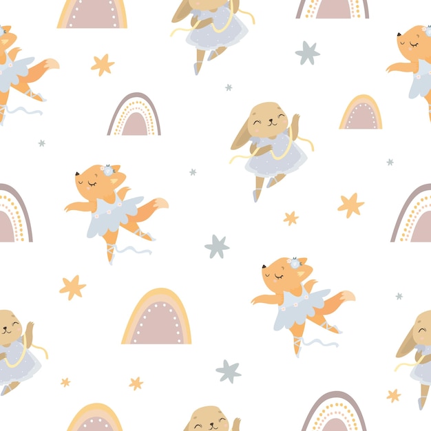 animali danzanti seamless pattern