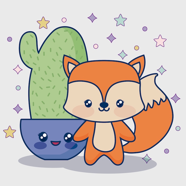 Vettore gratuito animali kawaii