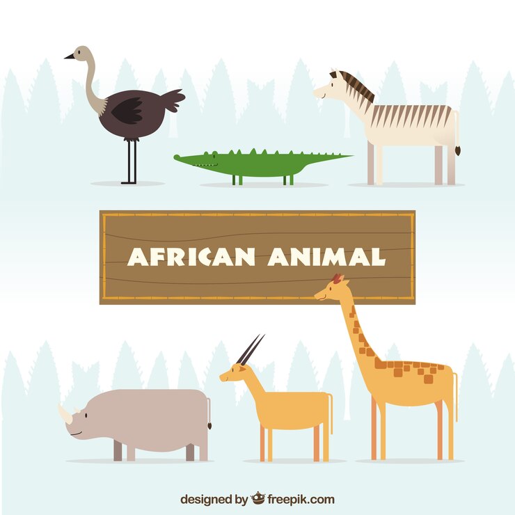 Vettore gratuito animali selvatici africani
