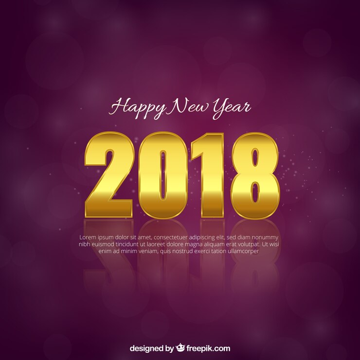 Vettore gratuito anno nuovo sfondo 2018