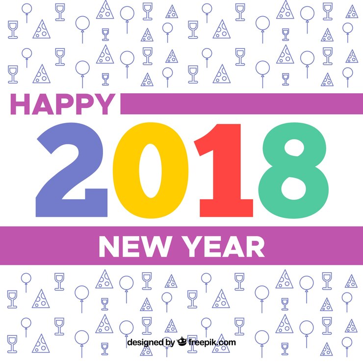 Vettore gratuito anno nuovo sfondo 2018