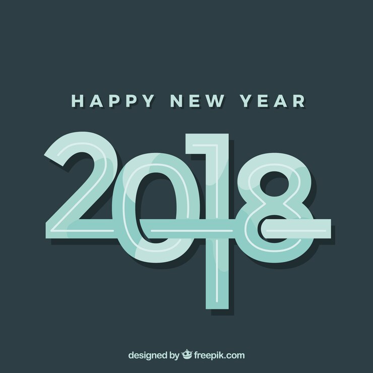 Vettore gratuito anno nuovo sfondo 2018