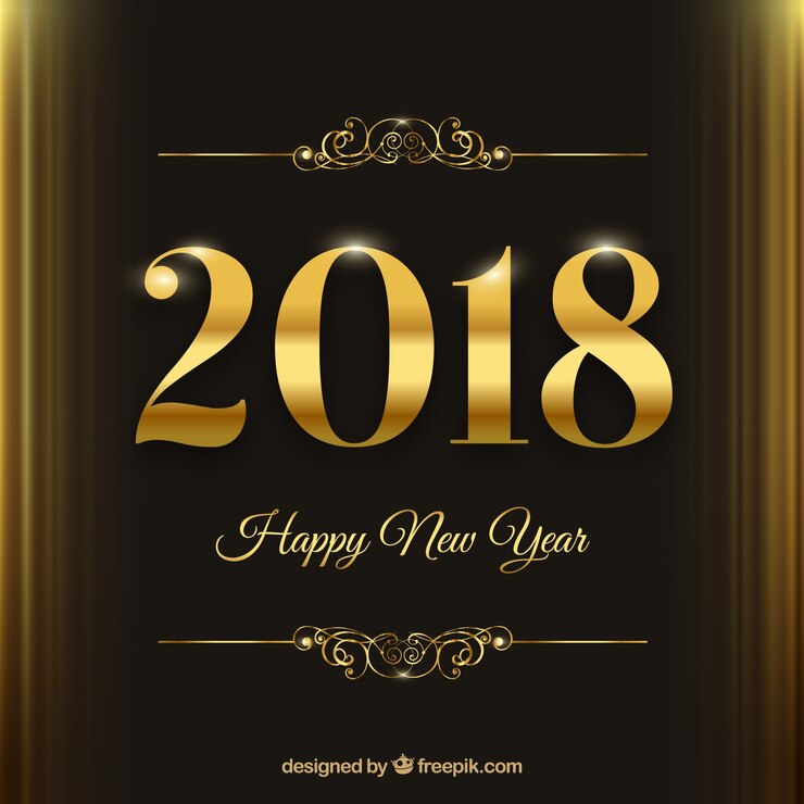 Vettore gratuito anno nuovo sfondo 2018