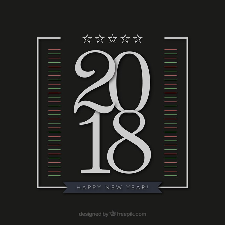 Vettore gratuito anno nuovo sfondo 2018