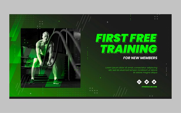 Annuncio facebook della palestra gradiente