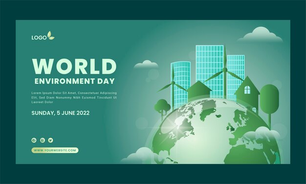Annuncio facebook gradiente giornata mondiale dell'ambiente