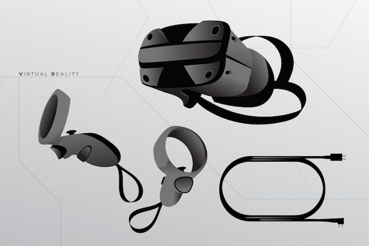 Vettore gratuito apparecchiature di realtà virtuale