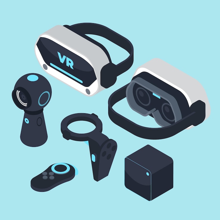 Vettore gratuito apparecchiature di realtà virtuale
