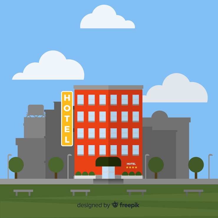 Vettore gratuito appartamento edificio sullo sfondo