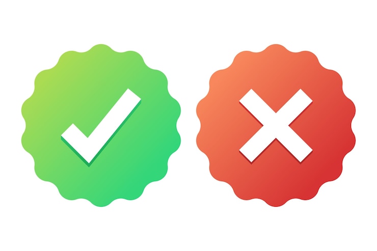 Vettore gratuito approvato e negato