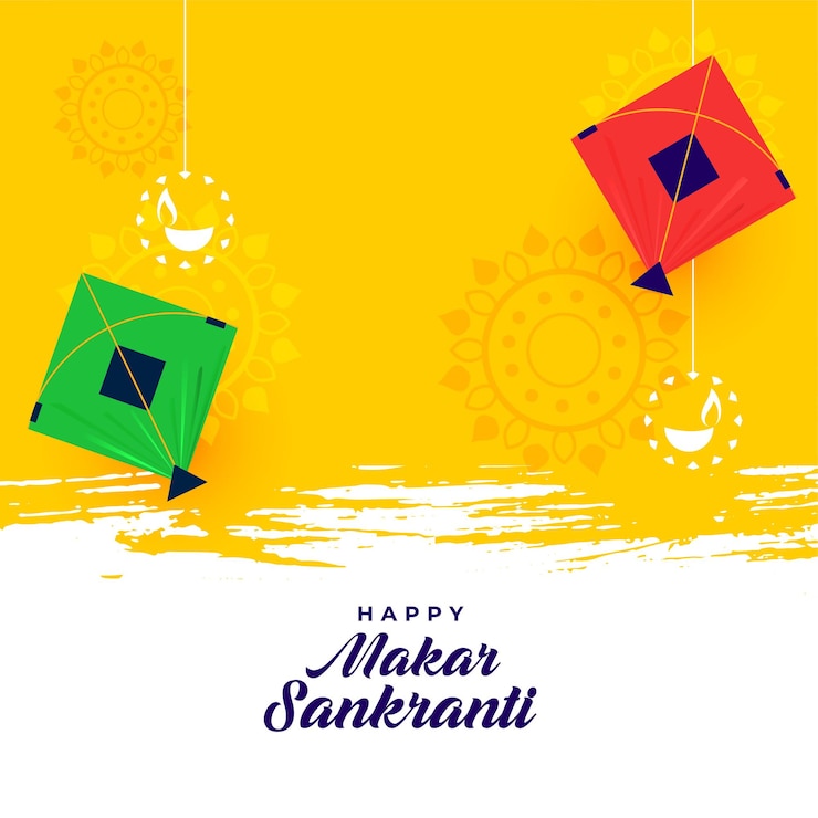 Vettore gratuito aquiloni volanti saluto festival makar sankranti