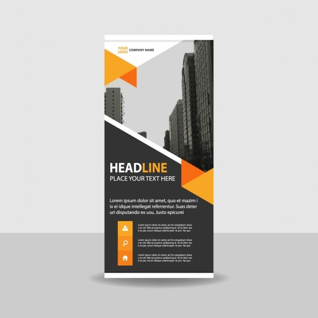 Arancione Nero creativo roll up banner template