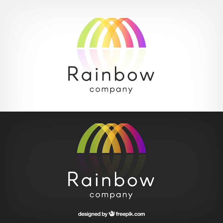 Vettore gratuito arcobaleno logo