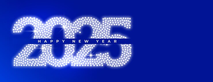 Vettore gratuito argento scintillante 2025 invito per il nuovo anno design di carta da parati