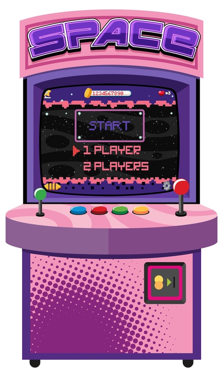 Vettore gratuito armadio arcade retrò isolato su sfondo bianco