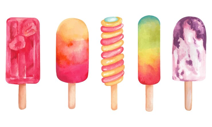 Vettore gratuito aroma di frutta di gelato popsicle