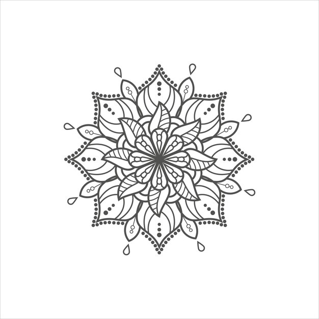 Arte decorativa astratta di mandala su sfondo bianco