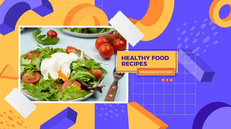 Vettore gratuito arte del canale di youtube ricette geometriche