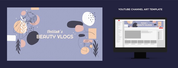 Vettore gratuito arte del canale youtube della boutique di texture disegnata a mano