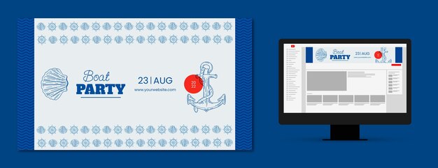 Arte del canale youtube della festa in barca disegnata a mano
