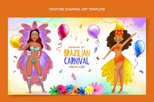 Arte del canale youtube di carnevale ad acquerello