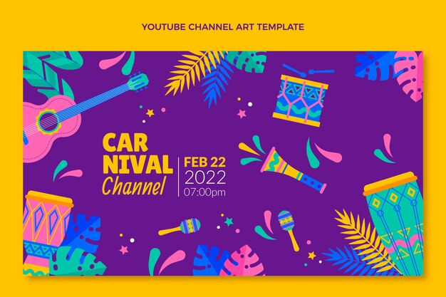 Arte del canale youtube di carnevale piatto