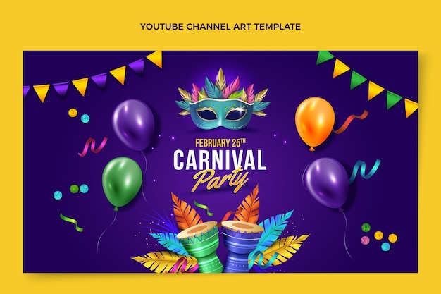Arte del canale YouTube di carnevale realistico