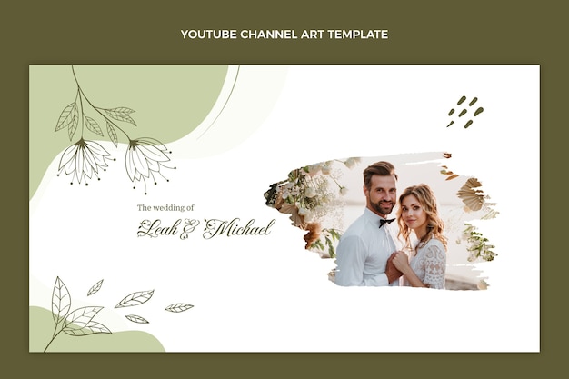 Arte del canale YouTube di matrimonio disegnata a mano