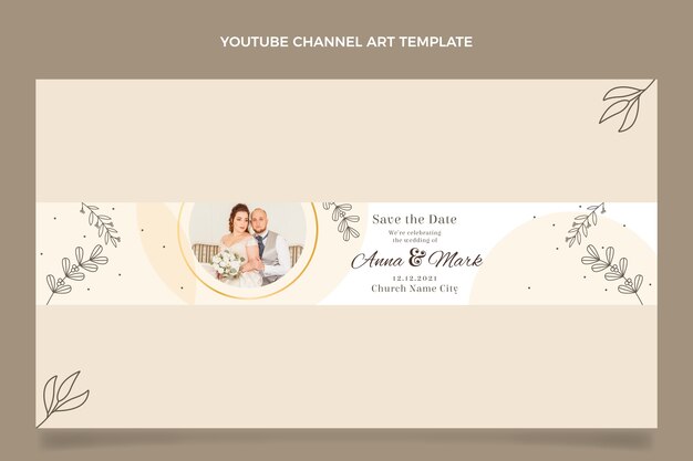 Arte del canale YouTube di matrimonio disegnata a mano