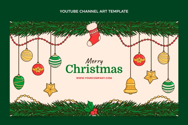 Arte del canale youtube di natale disegnata a mano