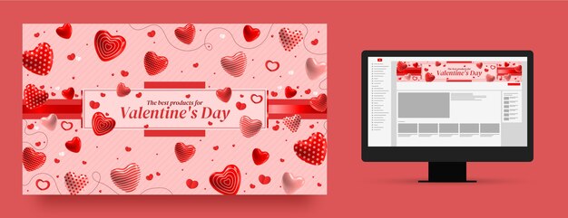 Arte del canale YouTube per la celebrazione della festa di San Valentino
