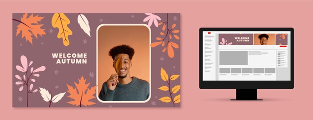 Arte del canale youtube piatto per la celebrazione dell'autunno