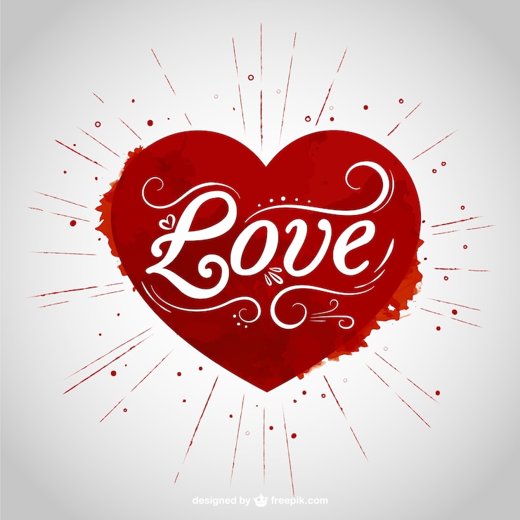 Vettore gratuito artistico cuore rosso