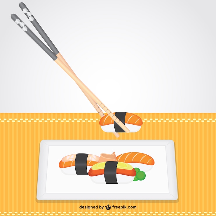 Vettore gratuito asian illustrazione vettoriale cibo