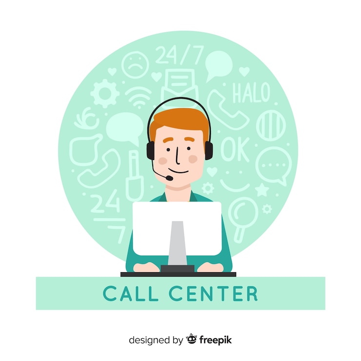 Vettore gratuito assistente di call center per aiutare i clienti
