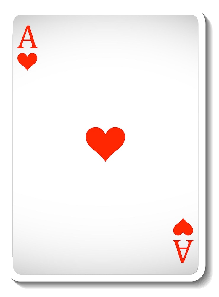 Vettore gratuito asso di cuori carta da gioco isolata