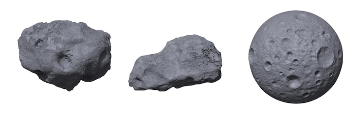 Vettore gratuito asteroidi di pietra meteora o masso spaziale o roccia