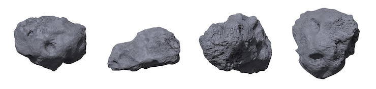 Vettore gratuito asteroidi di pietra meteora o masso spaziale o roccia