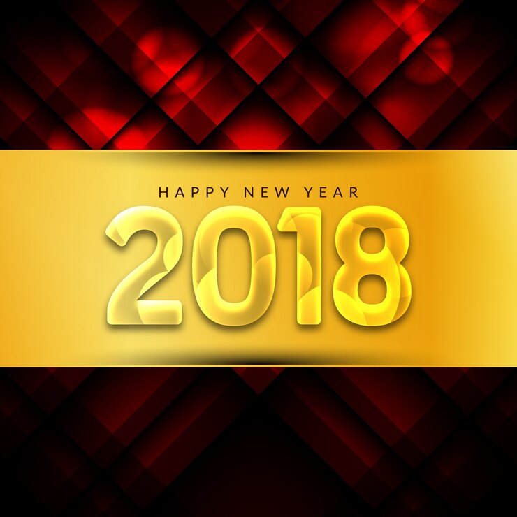 Vettore gratuito astratto elegante felice nuovo anno 2018 sfondo