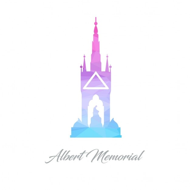 Vettore gratuito astratto logo monumento per l'albert memorial fatta di triangoli