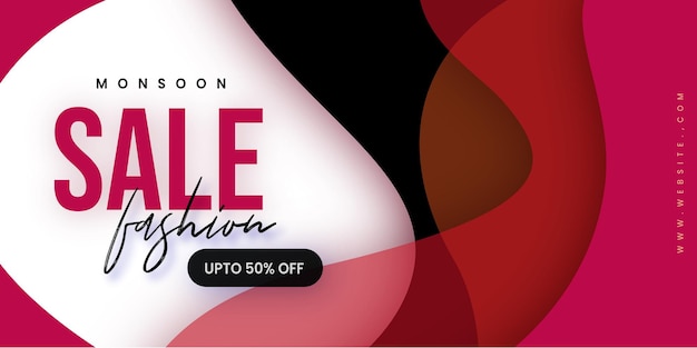 Astratto moda monsone vendita banner offerta sconto business sfondo vettore gratuito