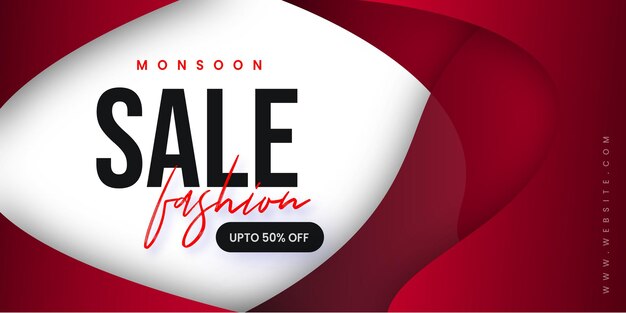 Astratto moda monsone vendita banner offerta sconto business sfondo vettore gratuito